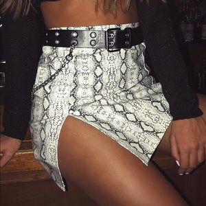 Princess Polly Samira Mini Skirt Snakeskin
